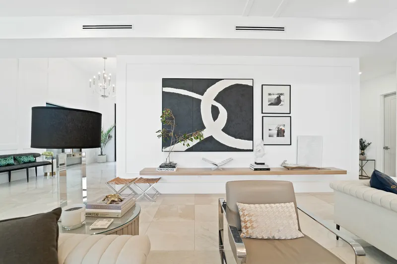 Photographie immobilière d'un salon contemporain
